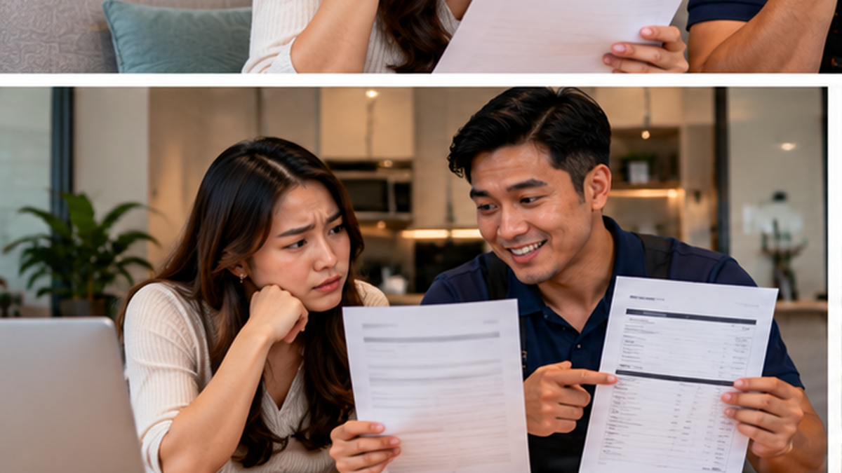Homeowner comparing two aircond installation quotations in Selangor